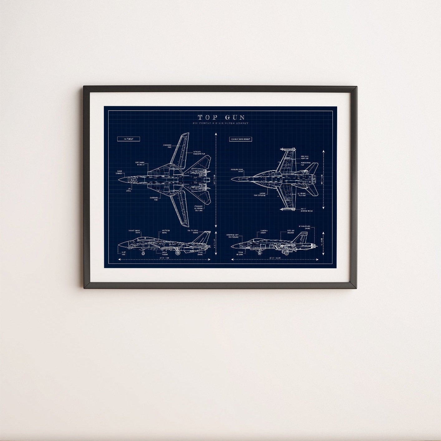 Top Gun Blueprint Poster