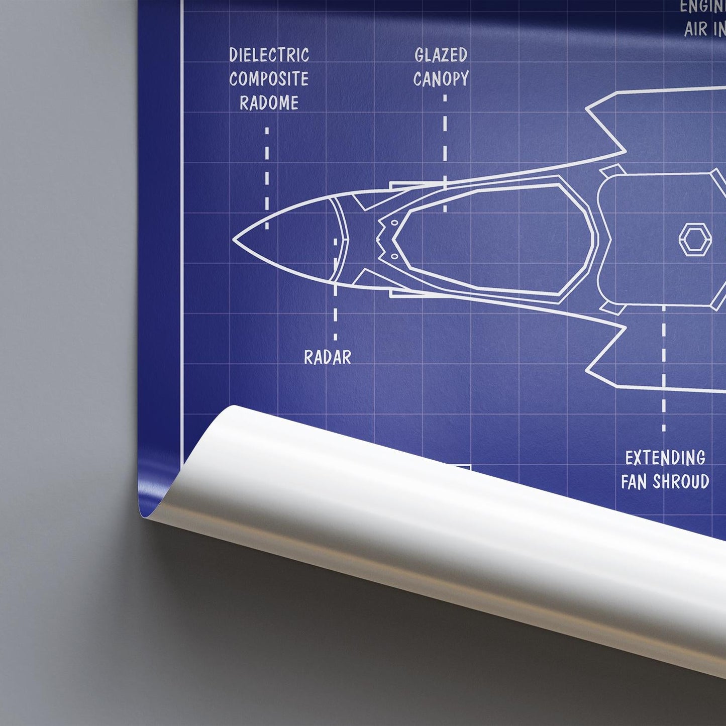 F-35 Lightning II Blueprint Poster