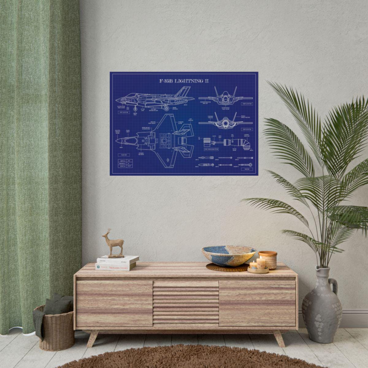 F-35 Lightning II Blueprint Poster