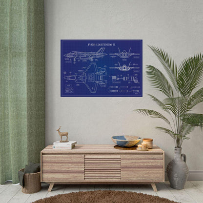 F-35 Lightning II Blueprint Poster