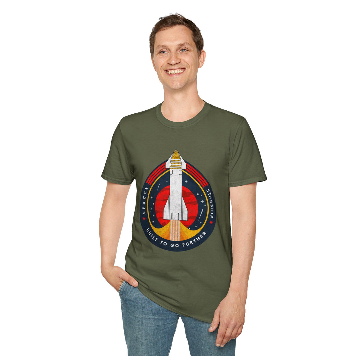 SpaceX-Starship: Built to Go Further. T-Shirt