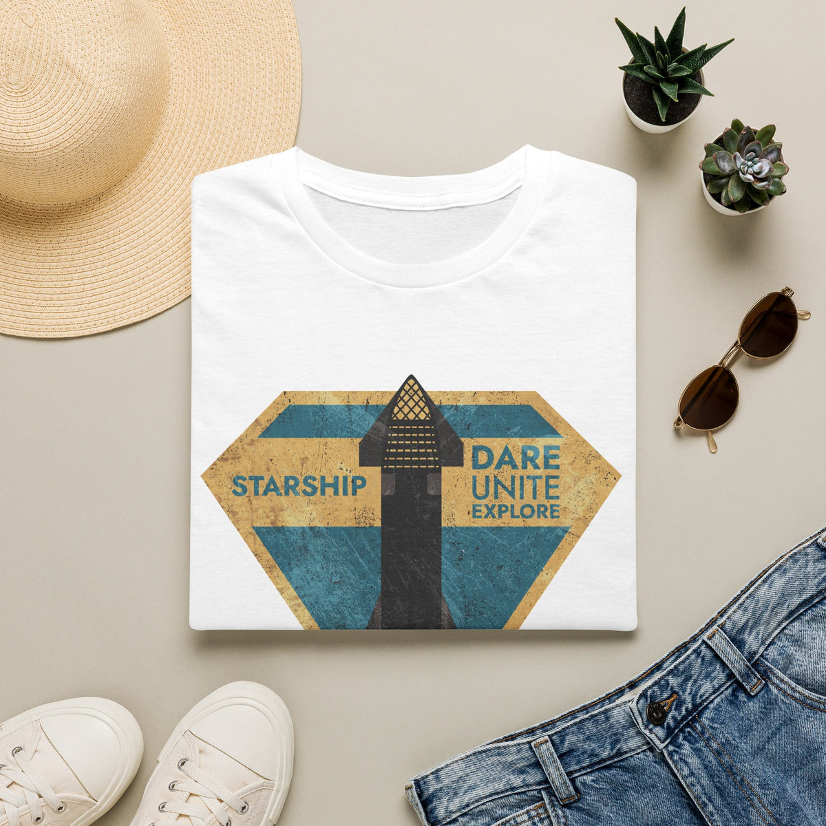 SpaceX-Starship: Dare. Unite. Explore. T-Shirt