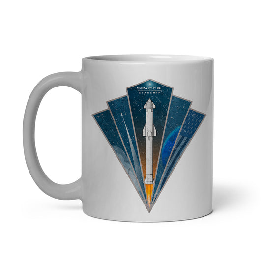 Starship Rocket Badge Mug