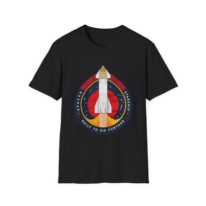 SpaceX-Starship: Built to Go Further. T-Shirt