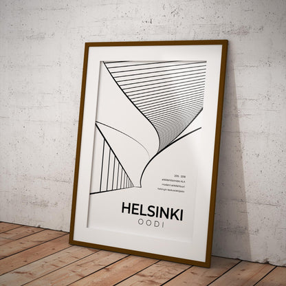 Helsinki Oodi Architecture Poster