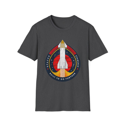 SpaceX-Starship: Built to Go Further. T-Shirt