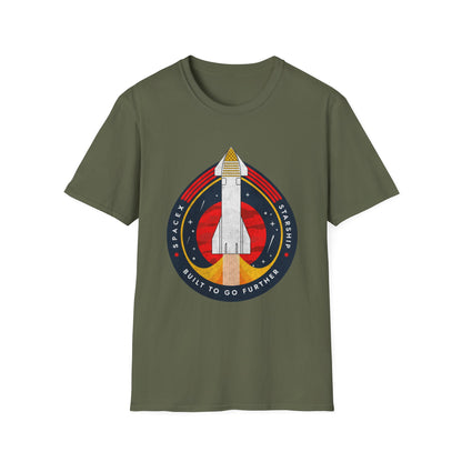 SpaceX-Starship: Built to Go Further. T-Shirt