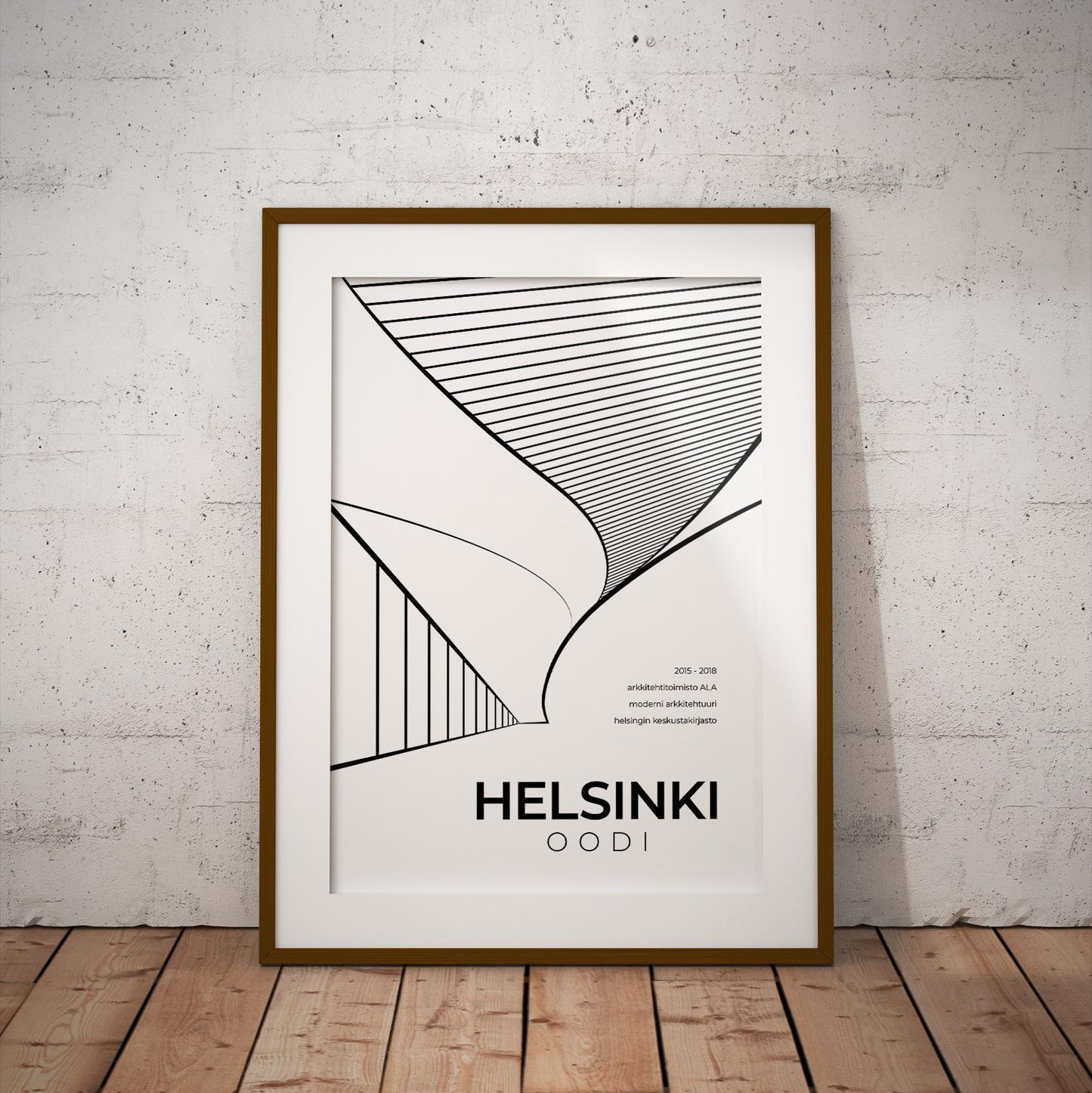 Helsinki Oodi Architecture Poster