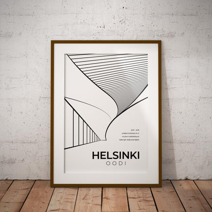 Helsinki Oodi Architecture Poster