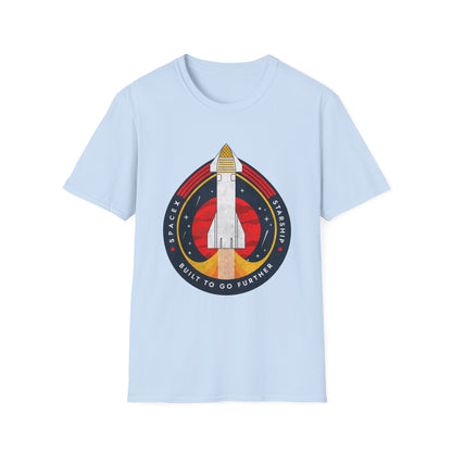 SpaceX-Starship: Built to Go Further. T-Shirt