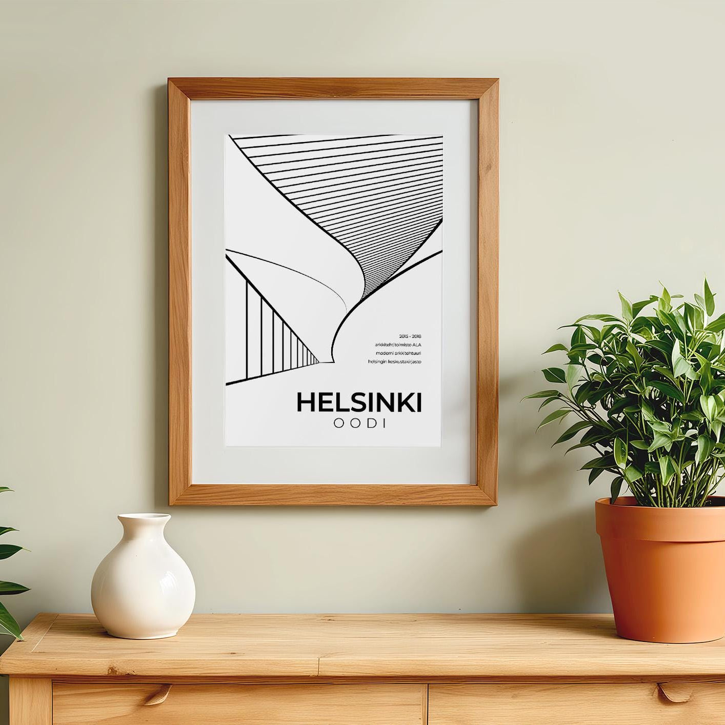 Helsinki Oodi Architecture Poster