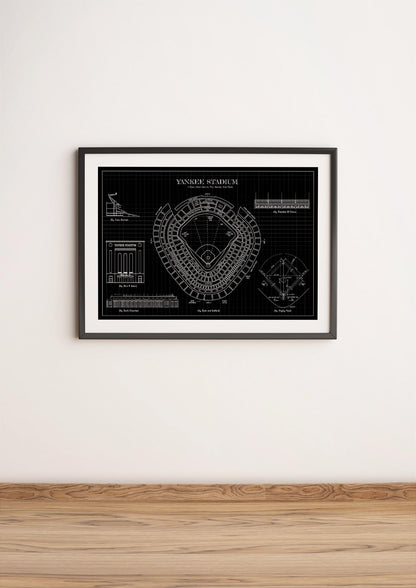 New York Yankees Blueprint Poster