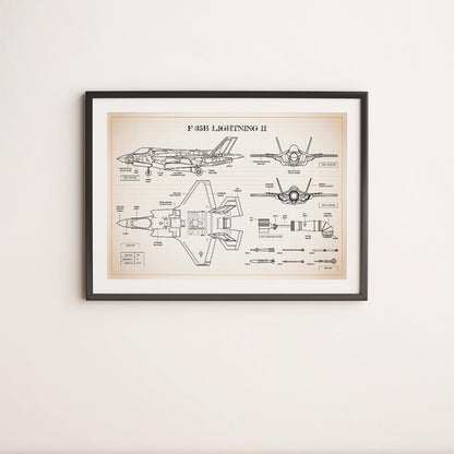 F-35 Lightning II Blueprint Poster