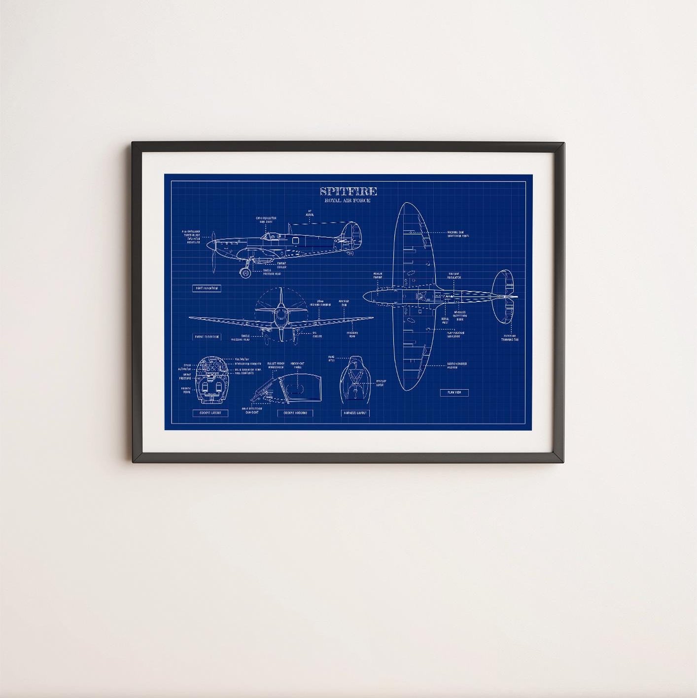 Spitfire Blueprint Poster