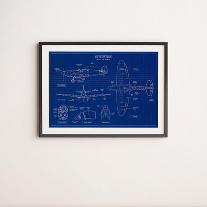 Spitfire Blueprint Poster
