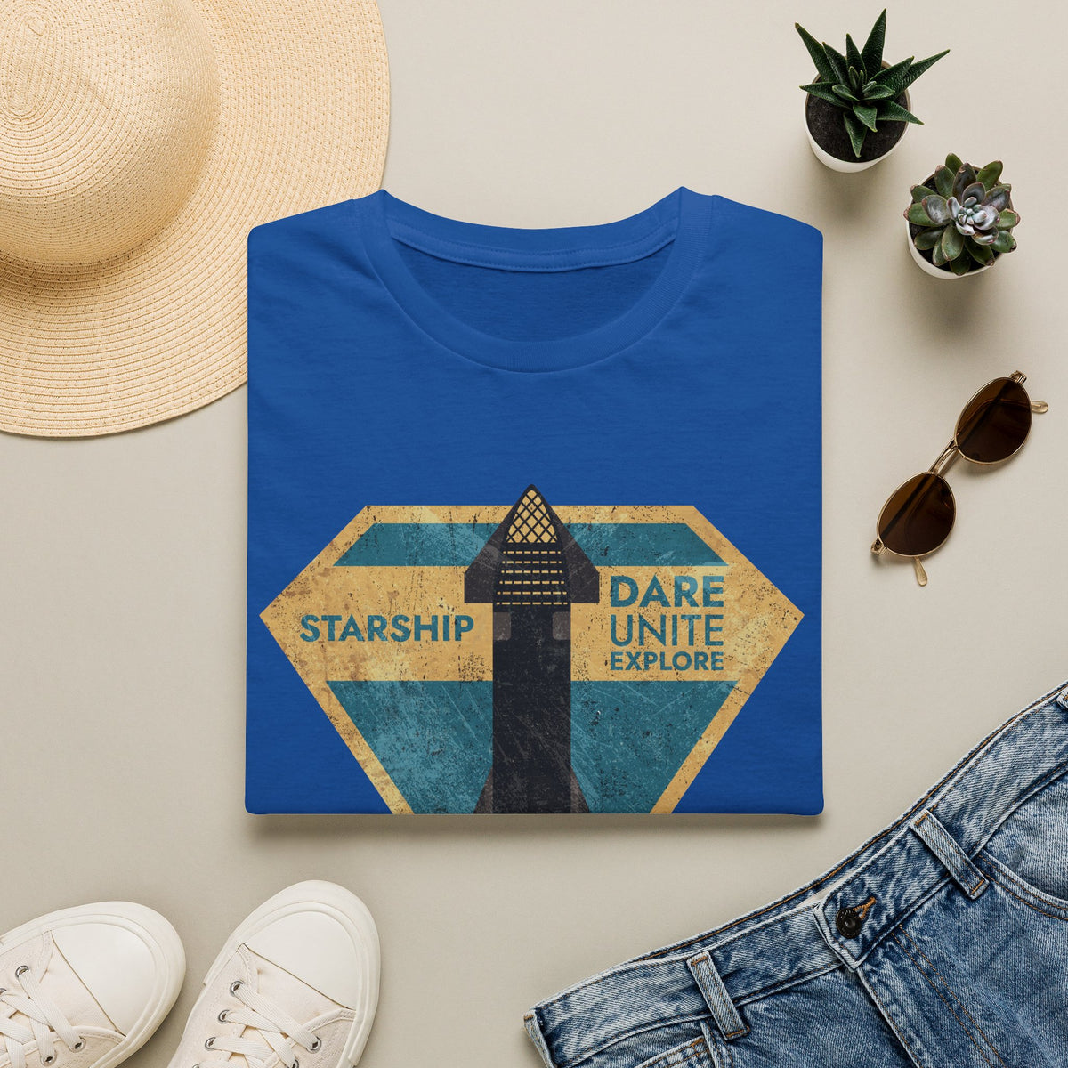 SpaceX-Starship: Dare. Unite. Explore. T-Shirt