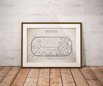 Indianapolis Race Track Blueprint Poster