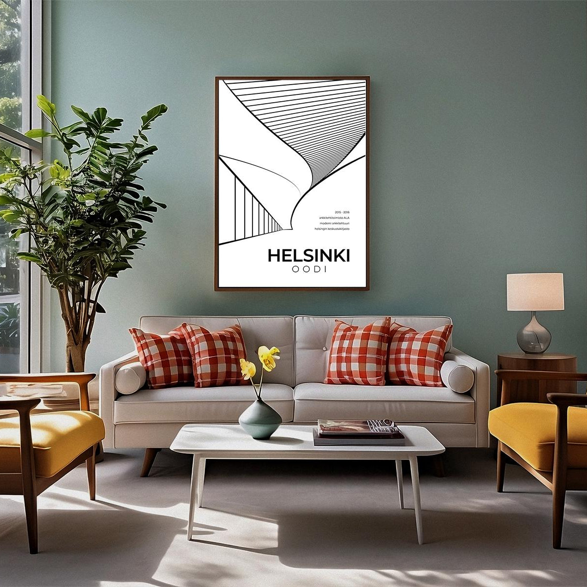 Helsinki Oodi Architecture Poster