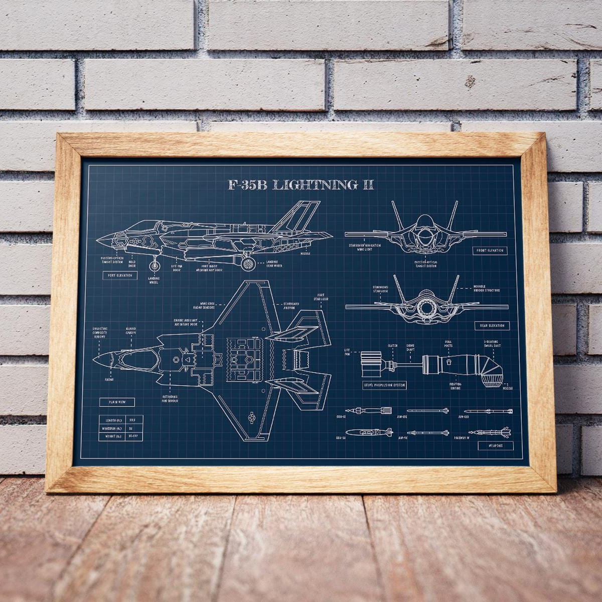 F-35 Lightning II Blueprint Poster