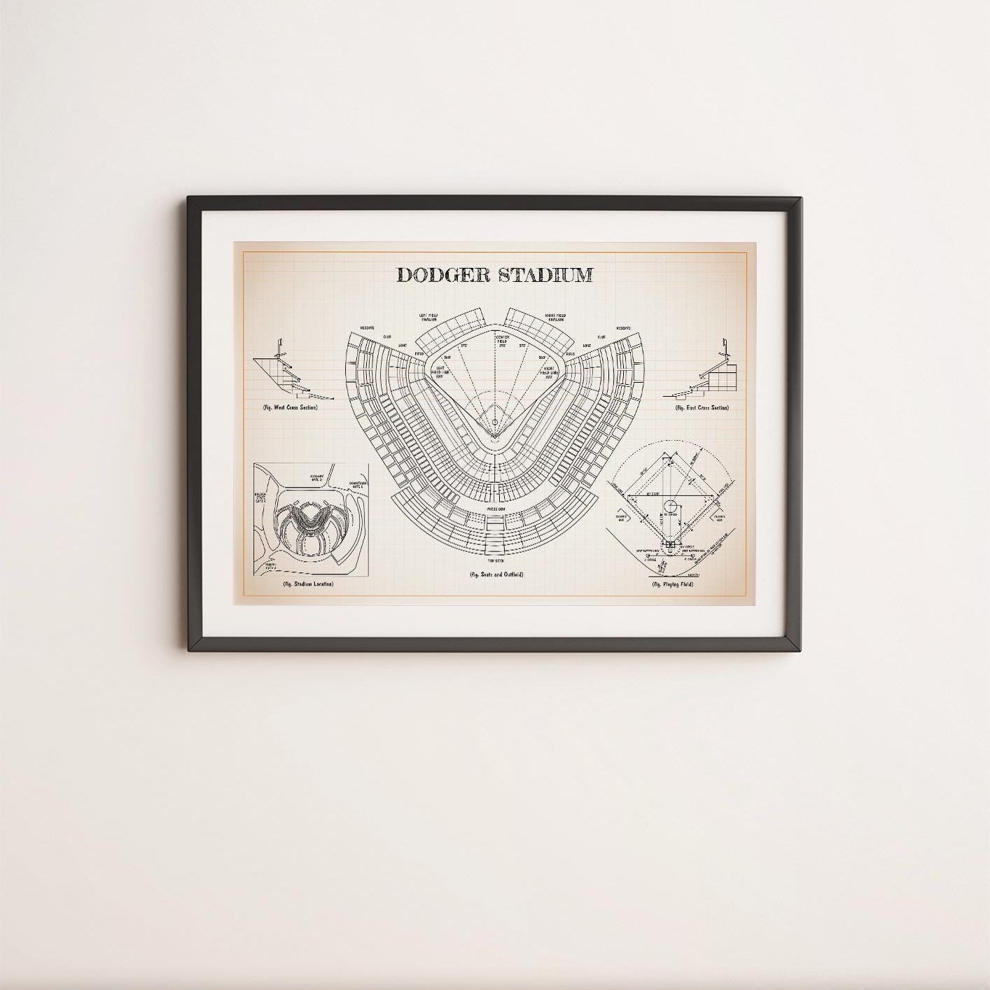 Dodgers Blueprint Poster