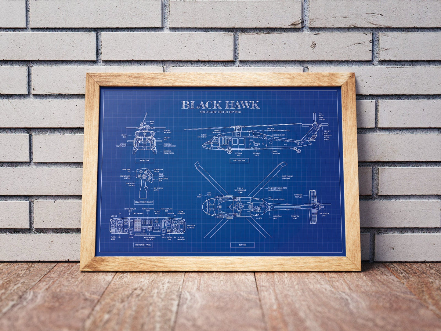 Black Hawk Bluerprint Poster