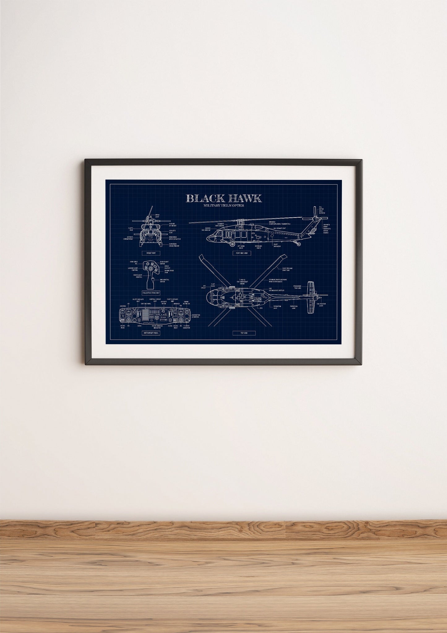 Black Hawk Bluerprint Poster