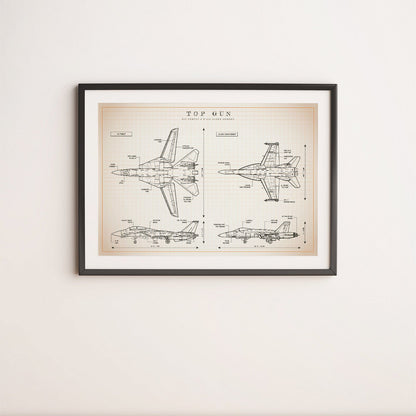 Top Gun Blueprint Poster