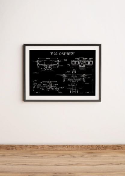 V-22 Osprey: Tilt-Rotor Military Aircraft Poster