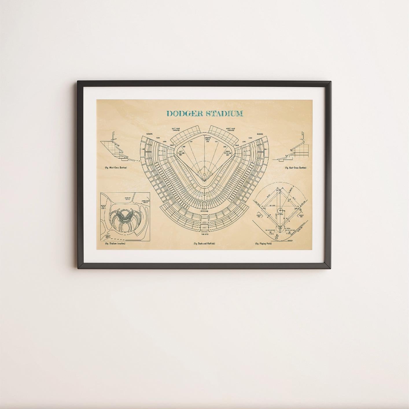 Dodgers Blueprint Poster