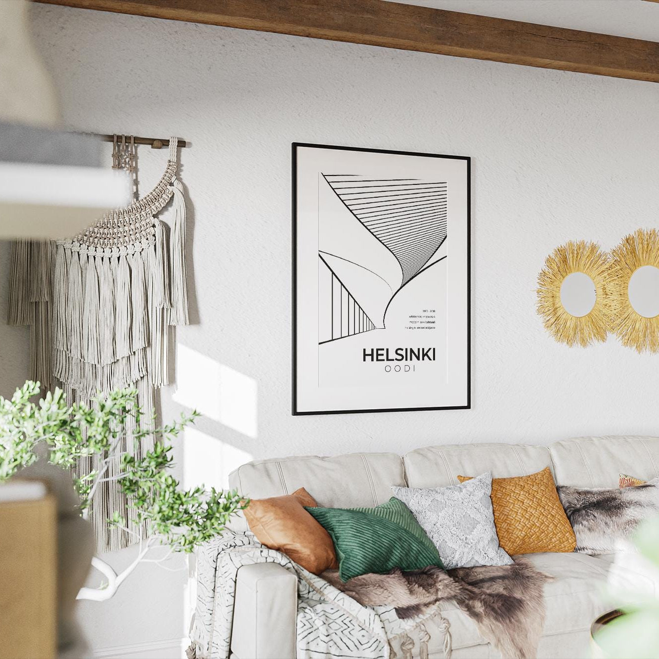 Helsinki Oodi Architecture Poster