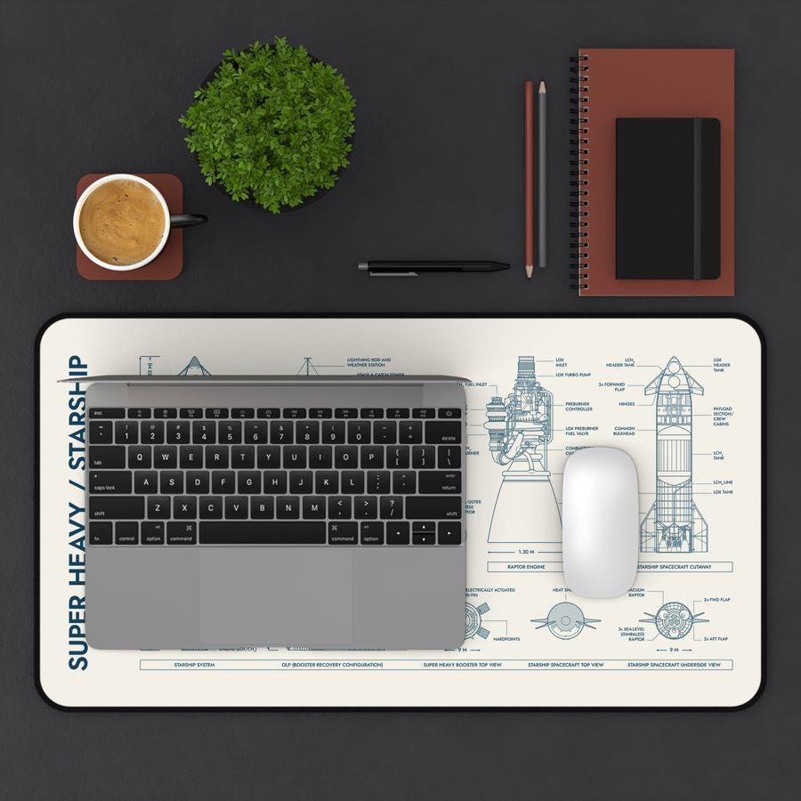 SPACEX Super Heavy Starship Desk Mat