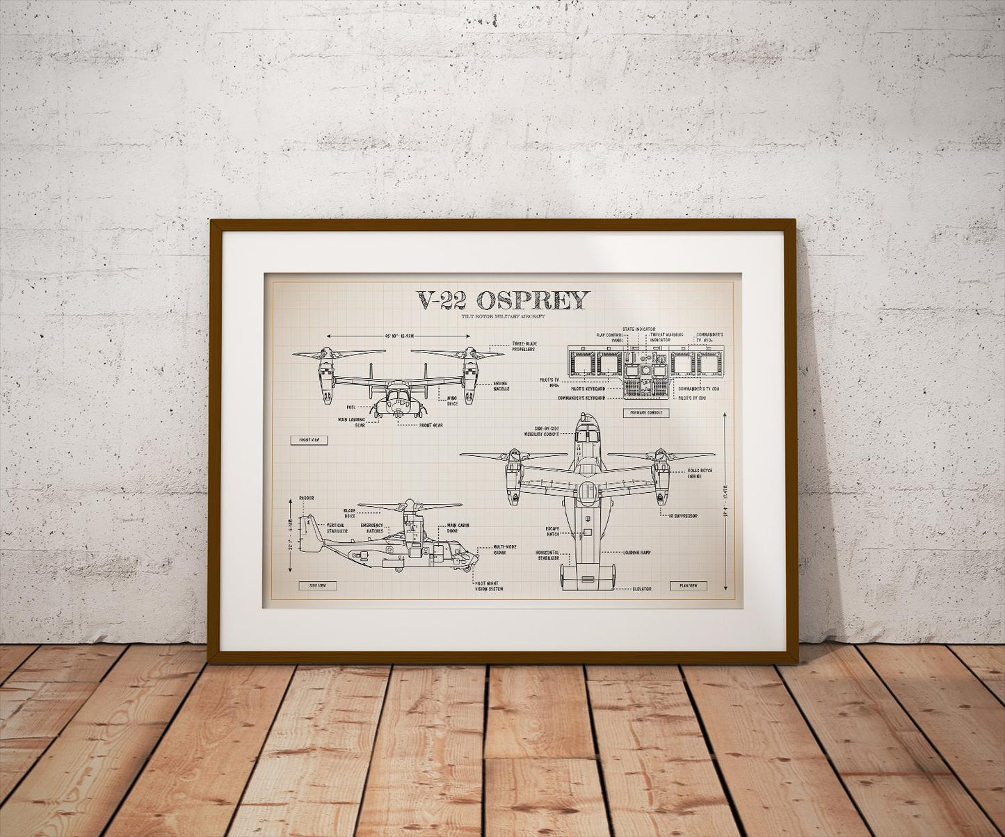 V-22 Osprey: Tilt-Rotor Military Aircraft Poster