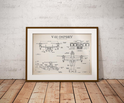 V-22 Osprey: Tilt-Rotor Military Aircraft Poster
