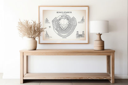 Busch Stadium Blueprint Poster