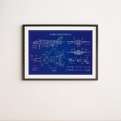 F-35 Lightning II Blueprint Poster