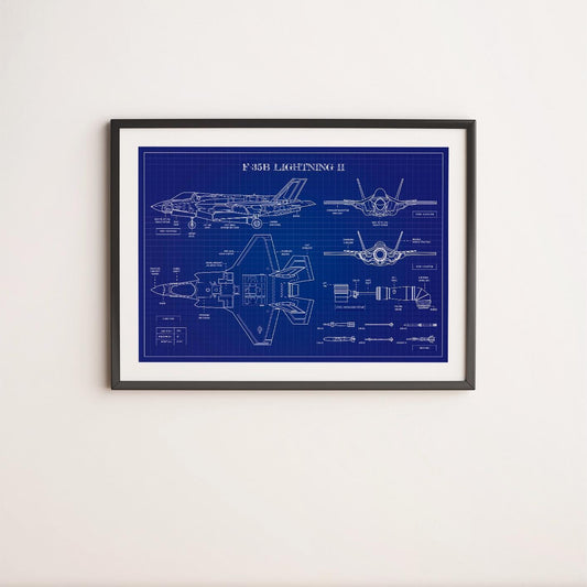 F-35 Lightning II Blueprint Poster
