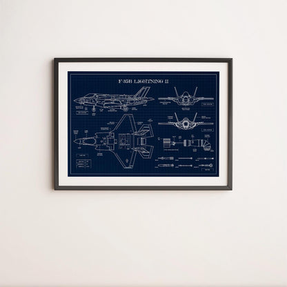 F-35 Lightning II Blueprint Poster