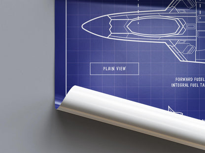 F-22 Raptor Blueprint Poster