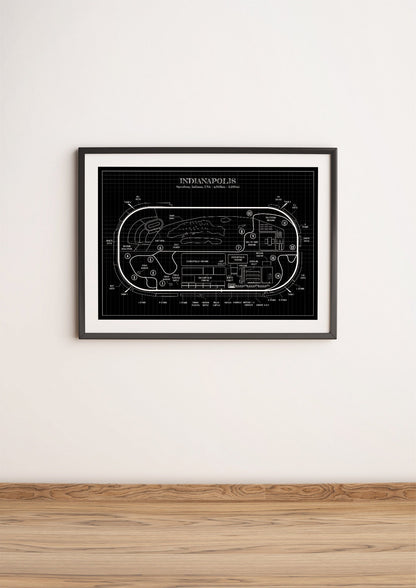 Indianapolis Race Track Blueprint Poster