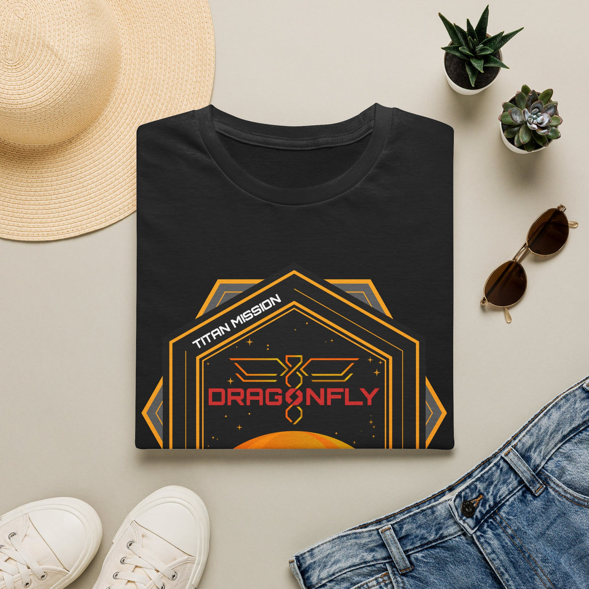 Dragonfly: Titan Mission. New Worlds Await Us T-Shirt