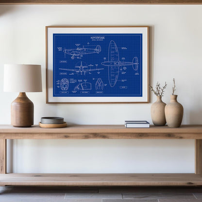 Spitfire Blueprint Poster