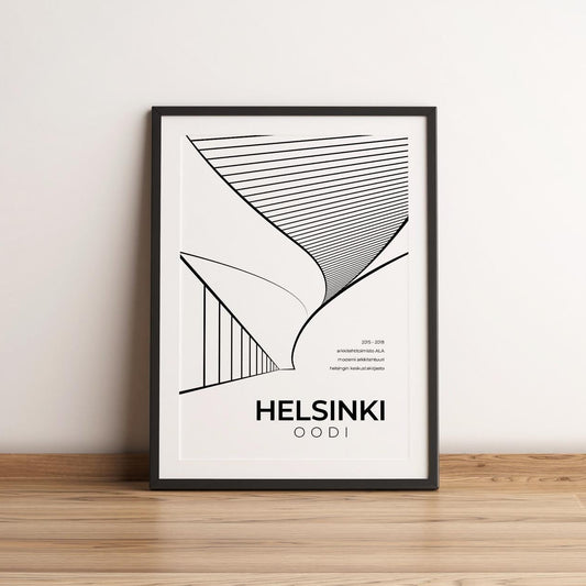Helsinki Oodi Architecture Poster