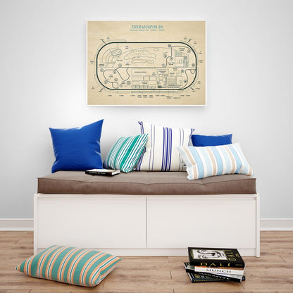 Indianapolis Race Track Blueprint Poster