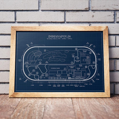 Indianapolis Race Track Blueprint Poster