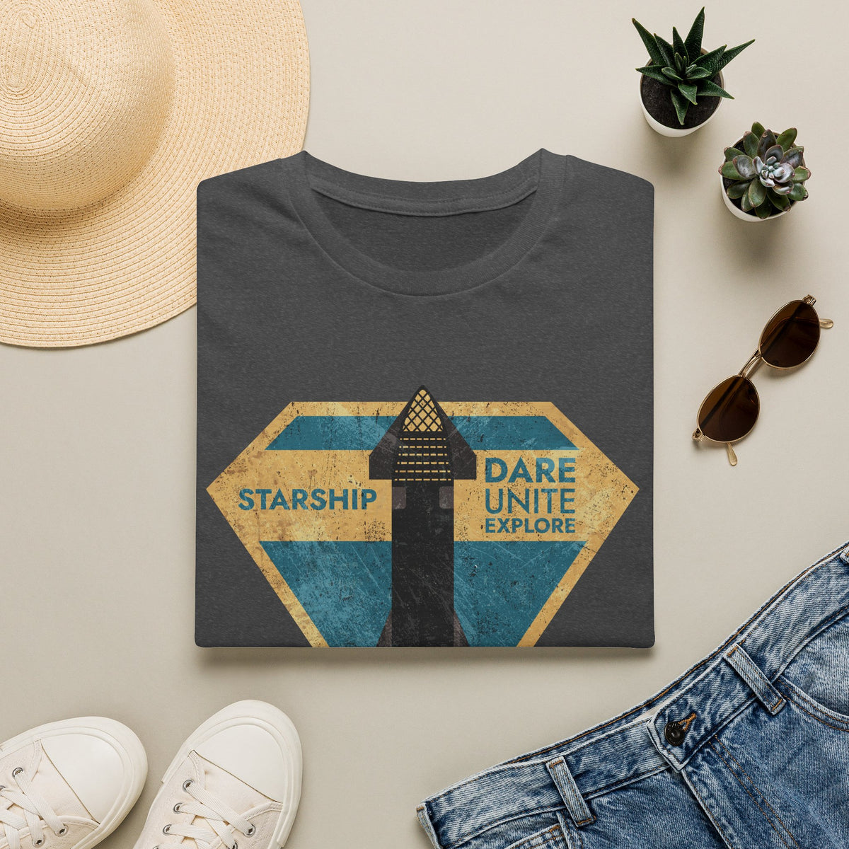 SpaceX-Starship: Dare. Unite. Explore. T-Shirt