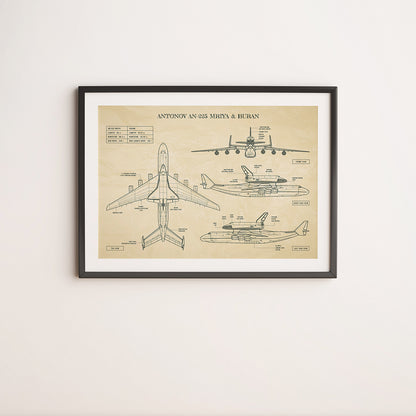 Antonov AN-225 Mriya & Buran Poster
