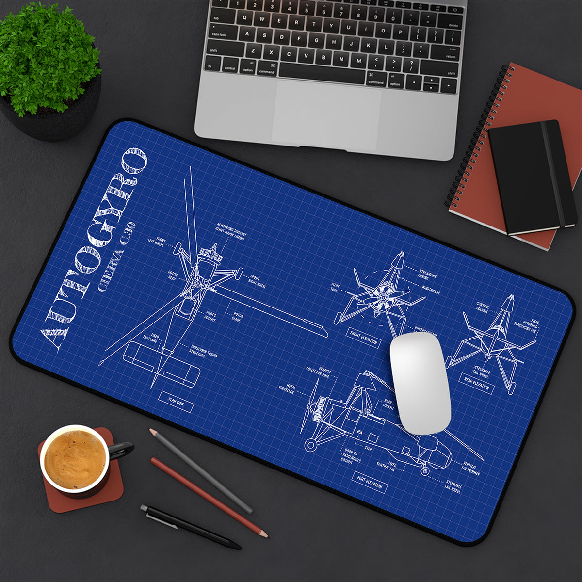 Autogyro Blueprint Desk Mat