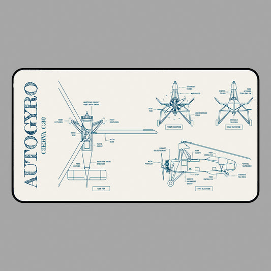 Autogyro Blueprint Desk Mat
