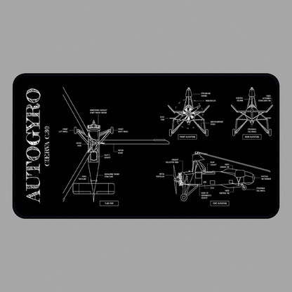 Autogyro Blueprint Desk Mat