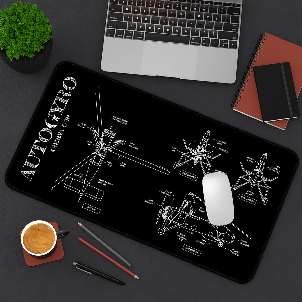 Autogyro Blueprint Desk Mat
